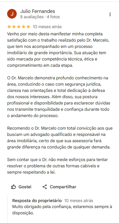 Avaliação de Julio Fernandes